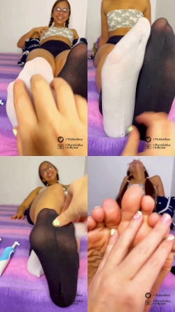 One Grey Stocking And One Black Stocking One Grey Stocking And One Black Stocking