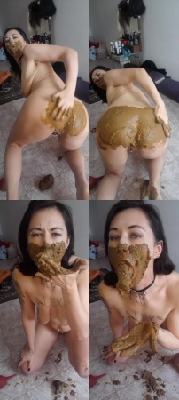 Lilixxxfetish – Huge Load Of Poo In My Hand, Mouth Plenty Full Of Sht Till The Top, Smearing Face...