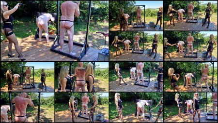 Mistress Courtney - Double Team Garden Whipping Mistress Courtney - Double Team Garden Whipping