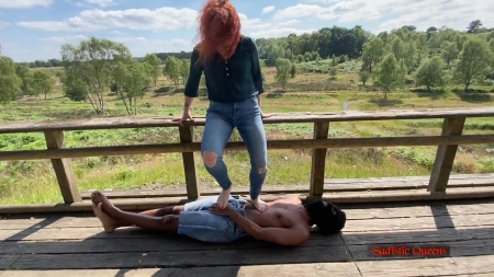 Sadistic Queens - Squishysax - Miss Katherine Kendal - Stomping Sweaty Feet-Foot Worship