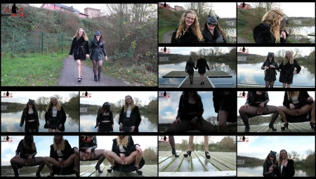 Bikergirl 97 – Hot Double Piss From 2 Wet Pussies At The River